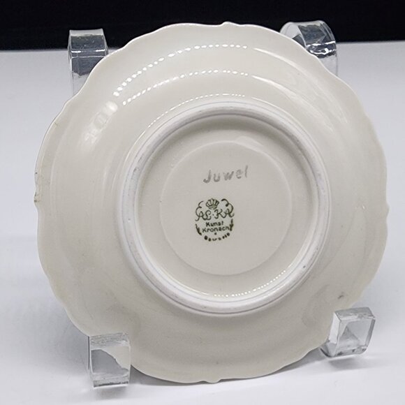 KUNST KRONACH Germany Barvaria Aqua Turquoise Antique Jewel Green Saucer VTG - Picture 2 of 6